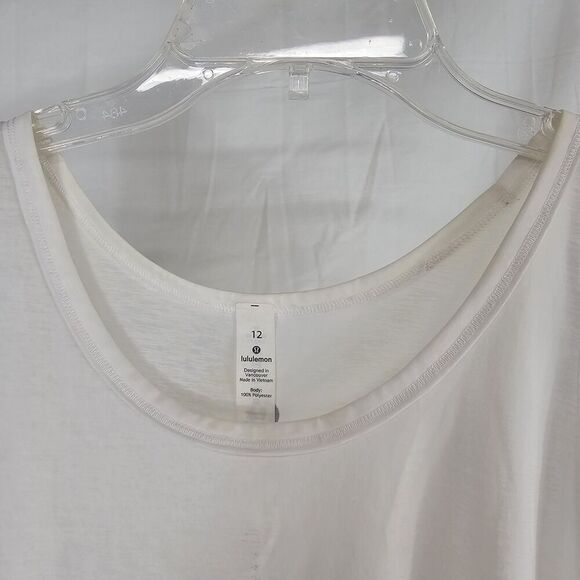 Lululemon Athletica Goal Up Tank White Women's Size 12 Split Back - Picture 5 of 10